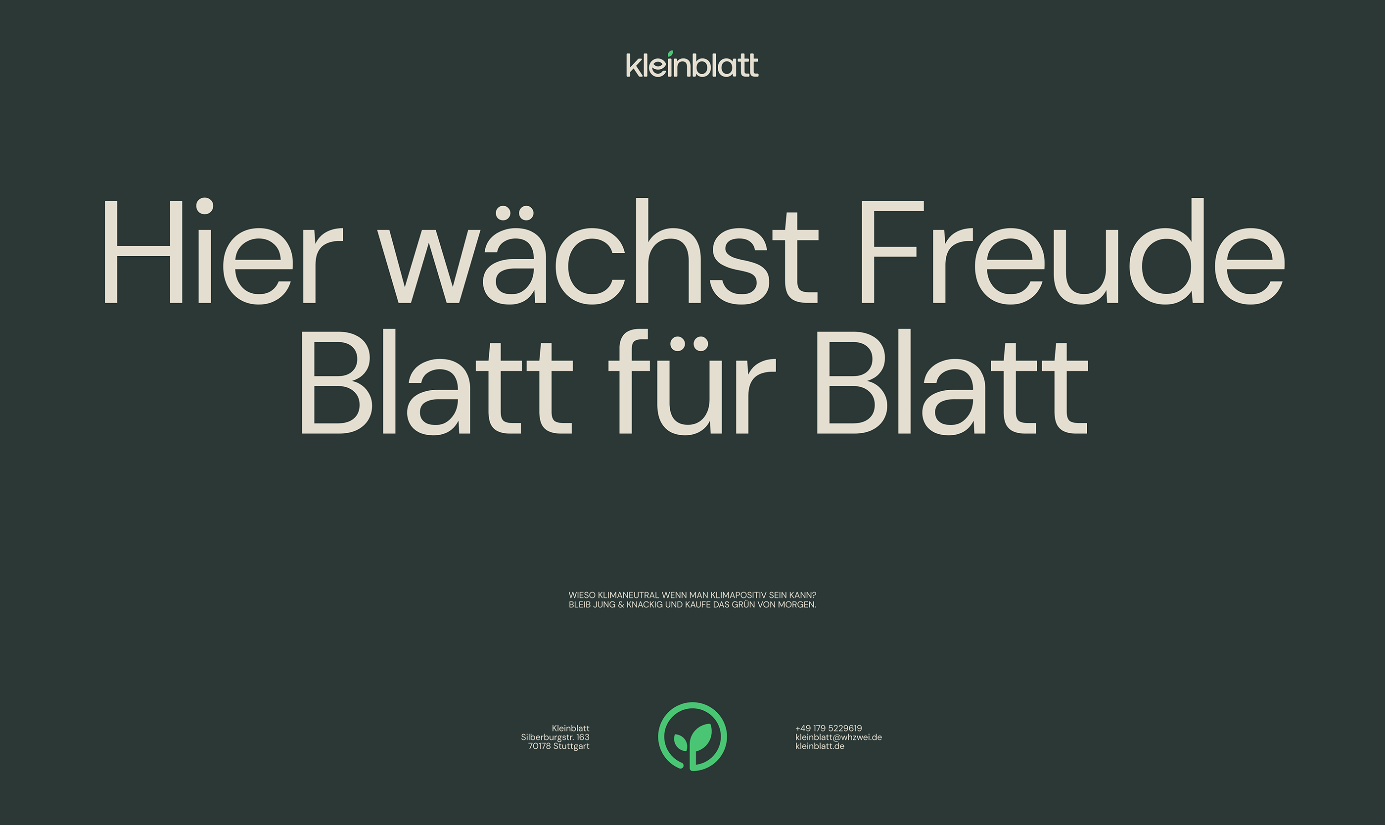 Kleinblatt — city-farm brand & web
