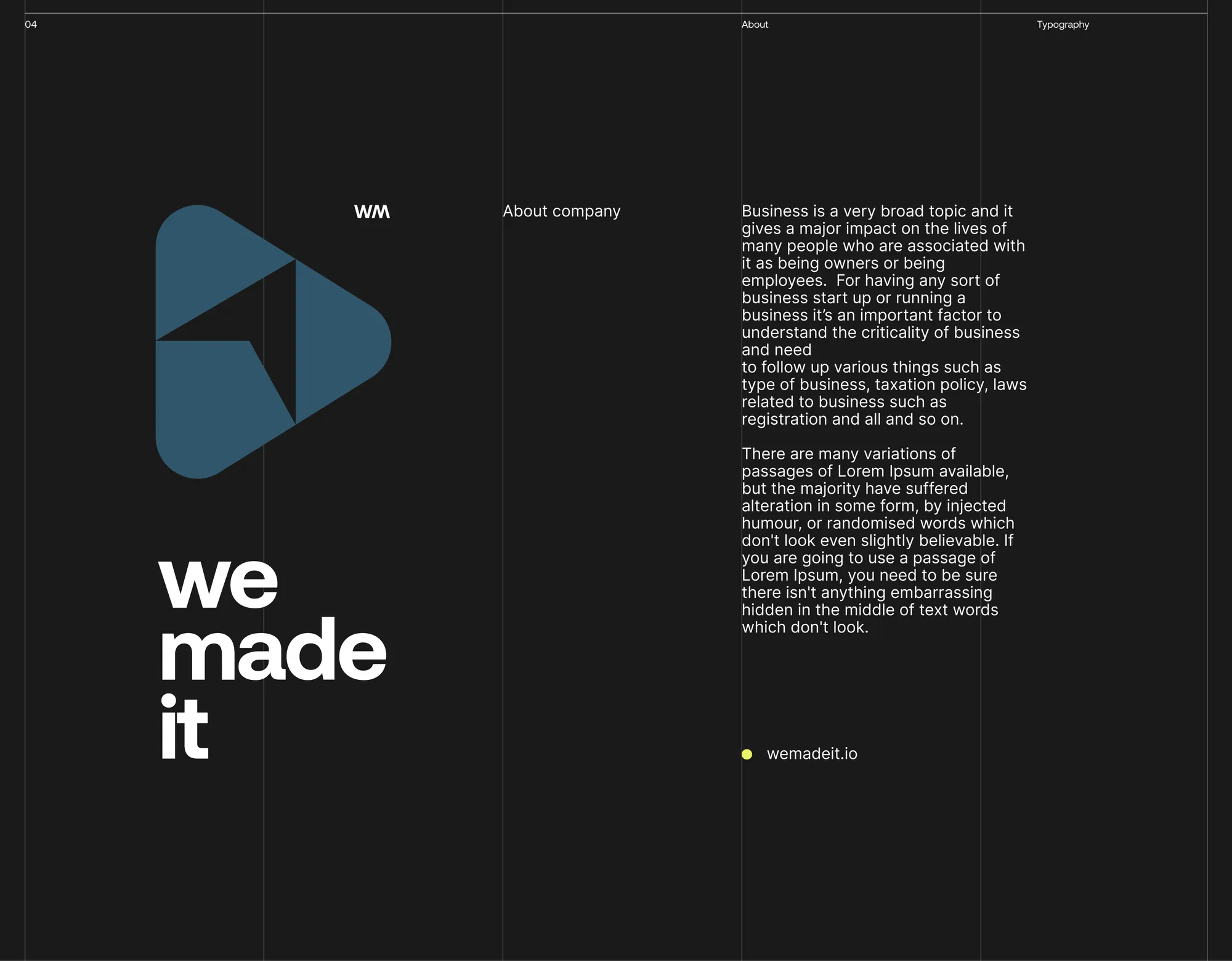 We Made It — Brand identity & website — screen 5