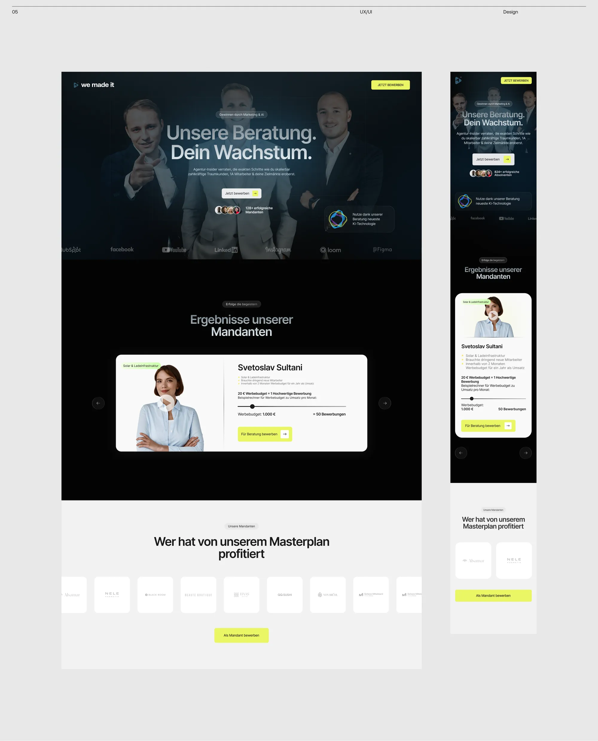 We Made It — Brand identity & website — screen 10